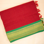 Madhavi - Checked Kalyani Cotton Saree