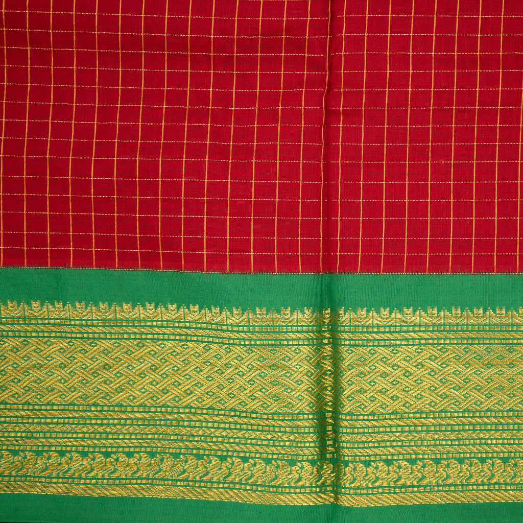Madhavi - Checked Kalyani Cotton Saree