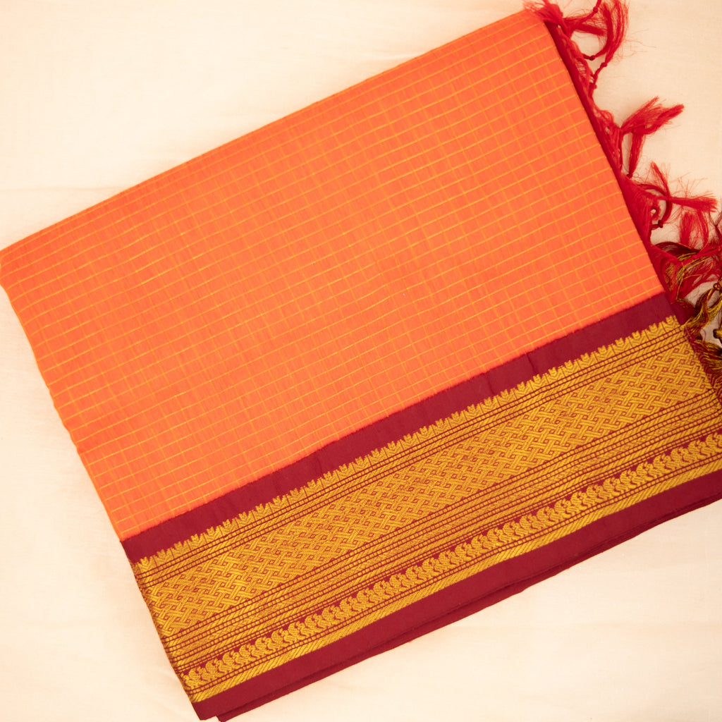 Kirana - Checked Kalyani Cotton Saree
