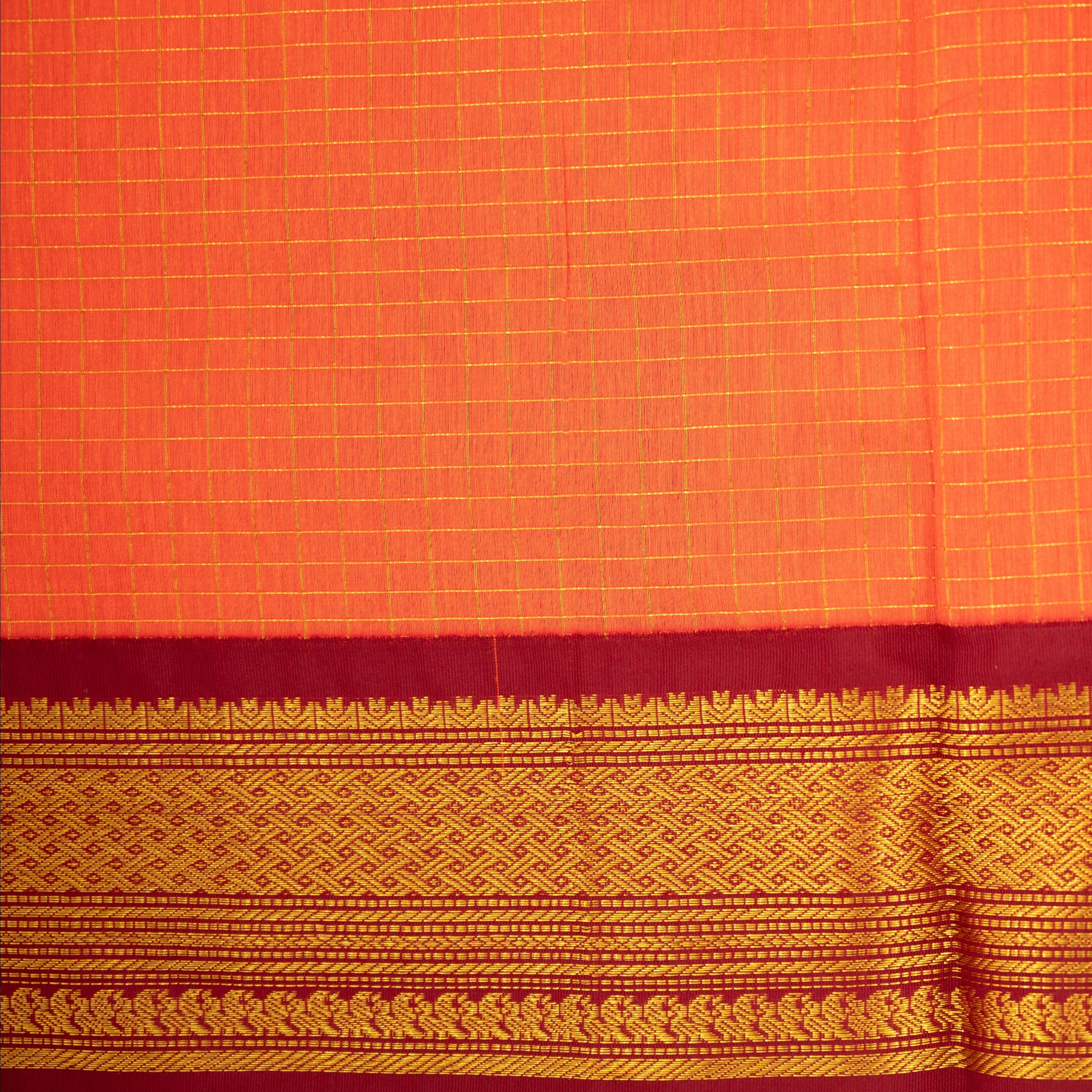 Kirana - Checked Kalyani Cotton Saree